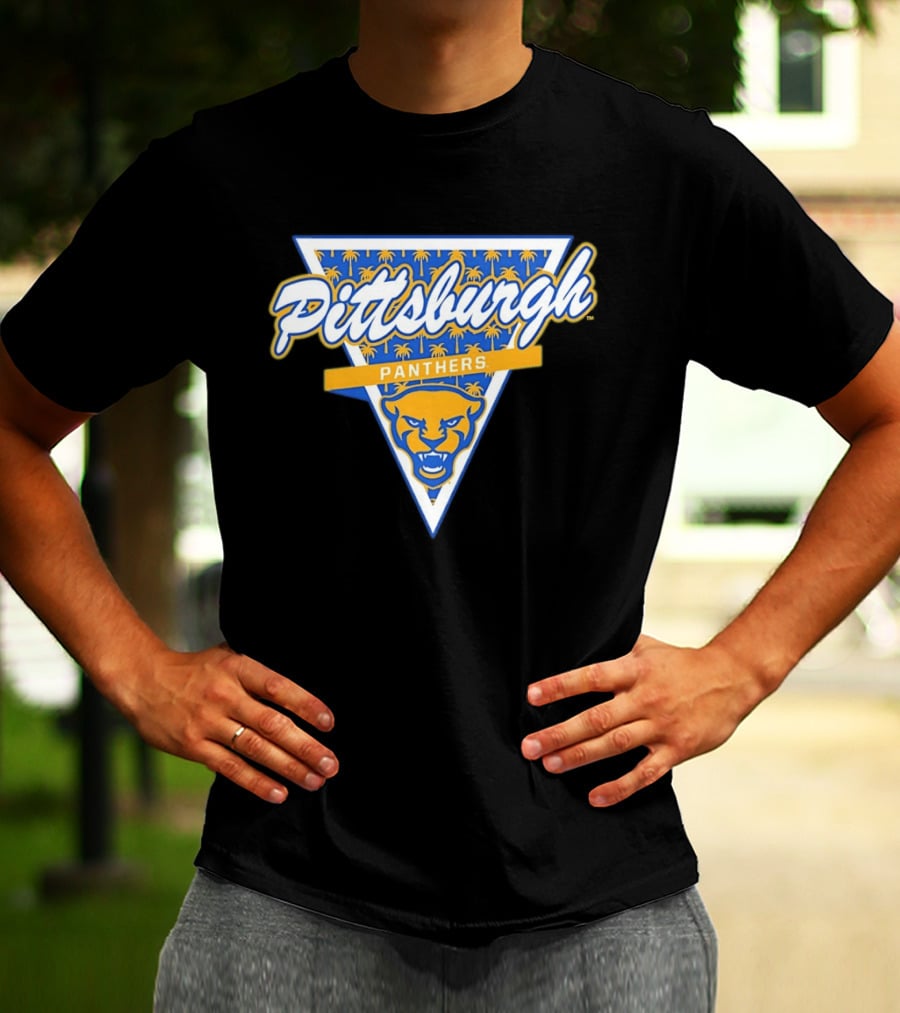 Pittsburgh Panthers Football Palm Tree Triangle T-Shirt