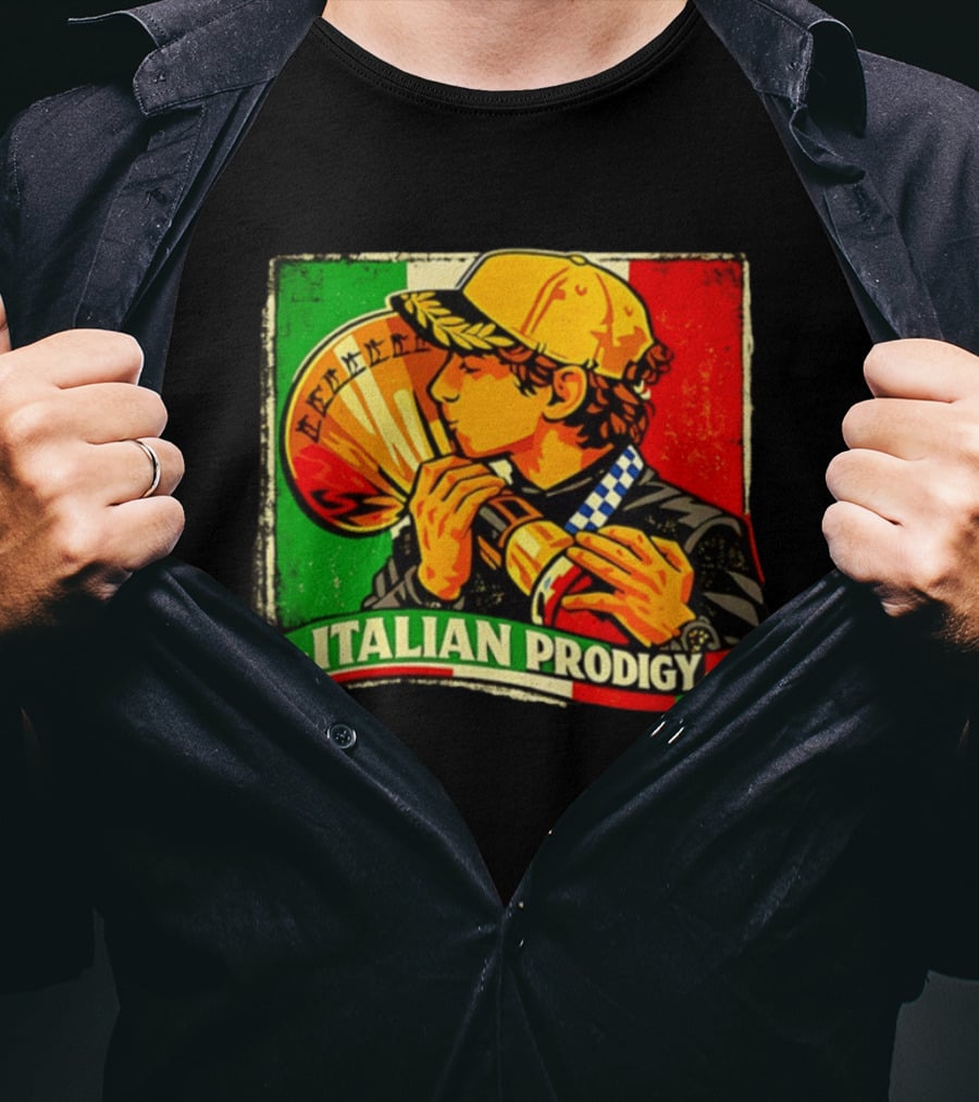 Italy Player Kissing Trophy Italian Prodigy Flag T-Shirt