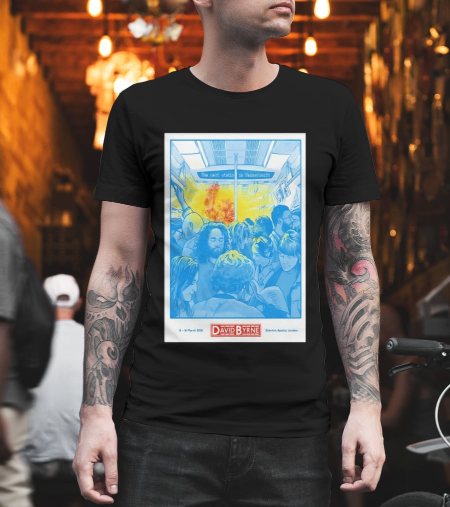 David Byrne Eventim Apollo London March 15 16 2026 Hammersmith Subway T-Shirt