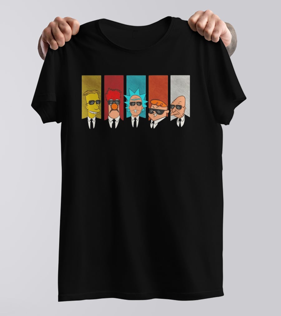 Professor Frink Beaker Rick Sanchez Dexter And Professor Hubert Farnsworth X Reservoir Dogs Reservoir Scientists T-Shirt