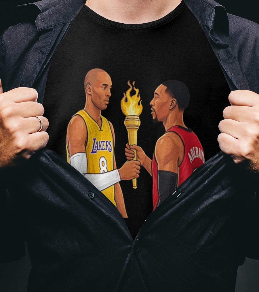 Kobe Lakers Number 8 Passing Torch To Adebayo Number 13 Basketball Moment T-Shirt