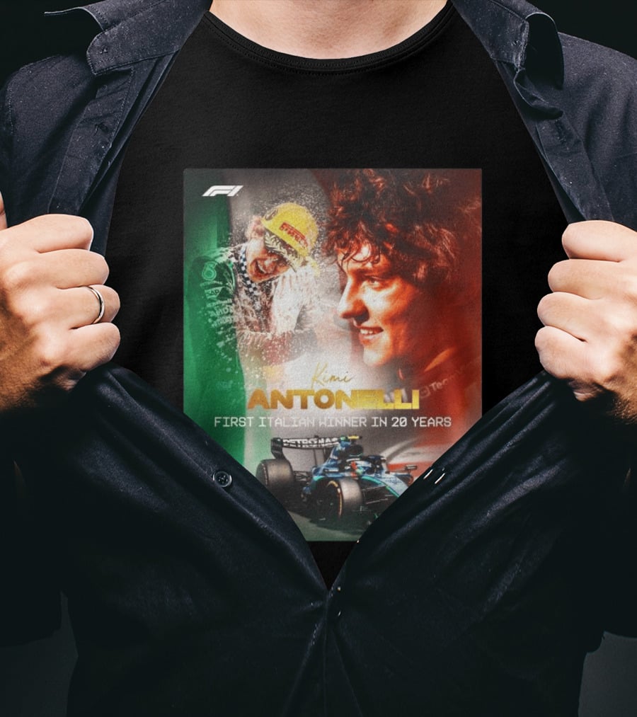 F1 Kimi Antonelli First Italian Winner In 20 Years T-Shirt