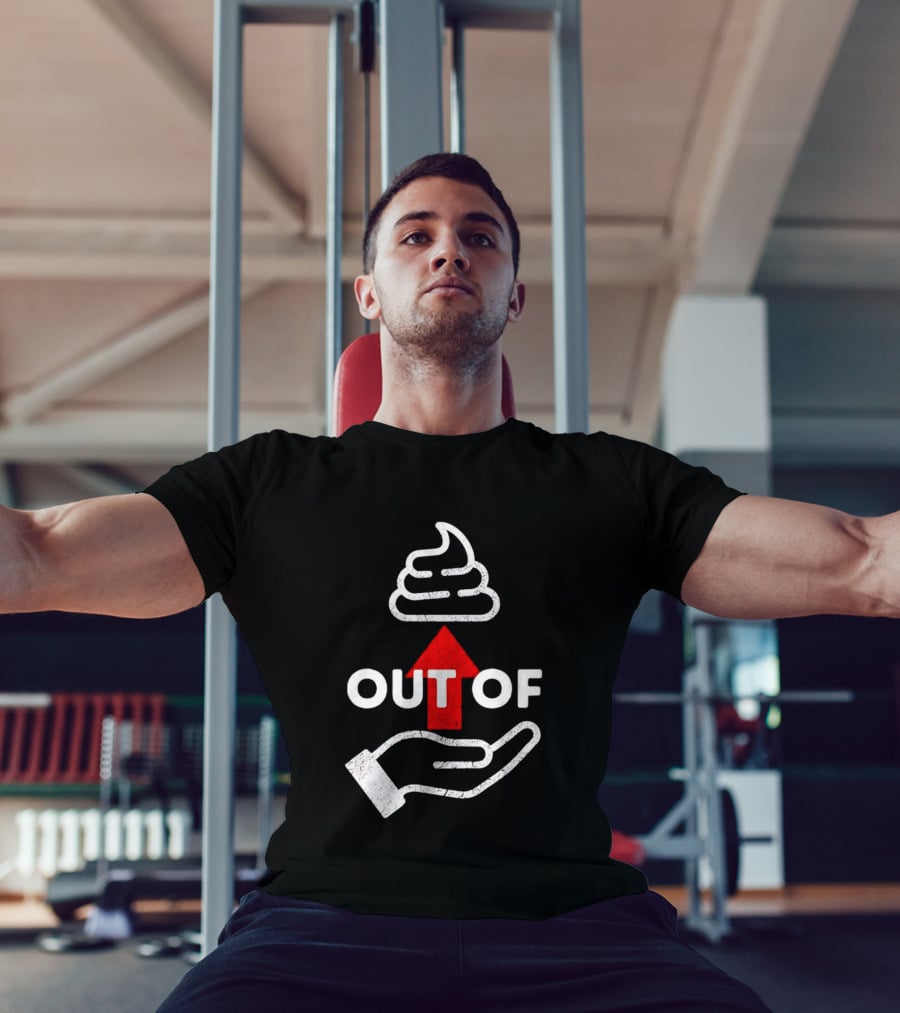Poop Emoji Hand Gesture Out Of Luck Up Arrow T-Shirt