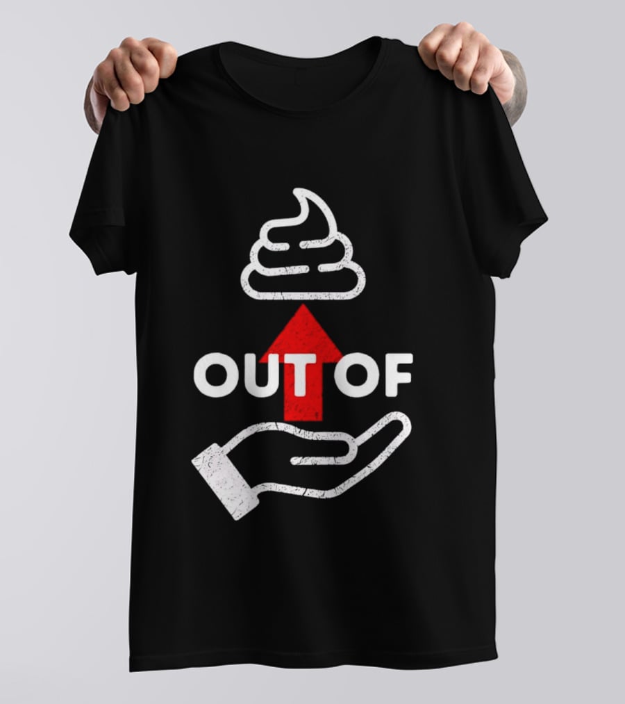 Poop Emoji Hand Gesture Out Of Luck Up Arrow T-Shirt
