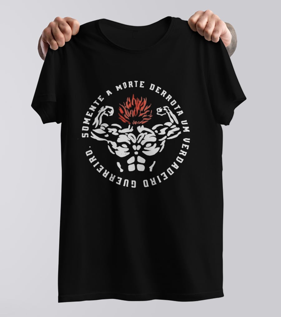 Somente A Morte Derrota Um Verdadeiro Guerreiro Musculoso Com Cabelo Vermelho T-Shirt