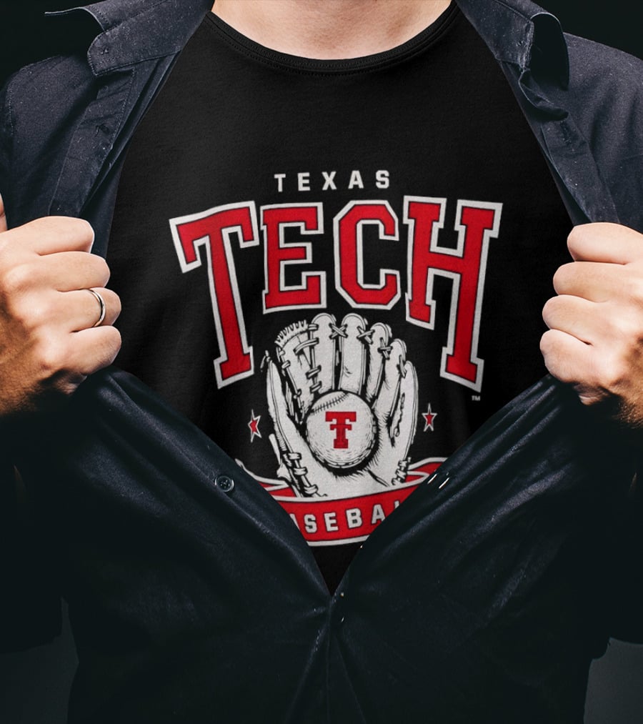 Texas Tech Baseball Glove Red Raiders T-Shirt