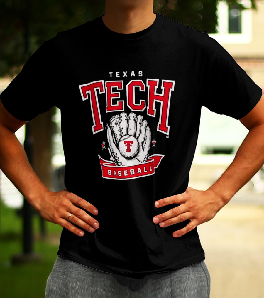 Texas Tech Baseball Glove Red Raiders T-Shirt