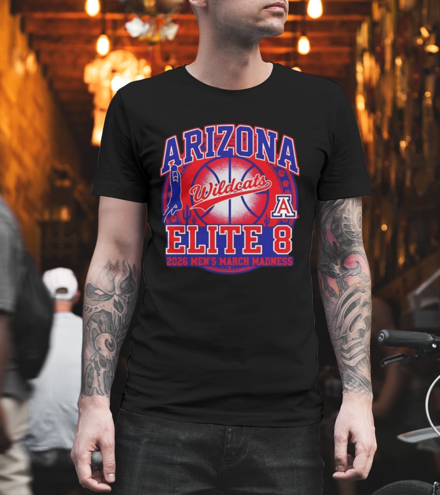 Arizona Wildcats Elite 8 2026 Men's March Madness Basketball T-Shirt