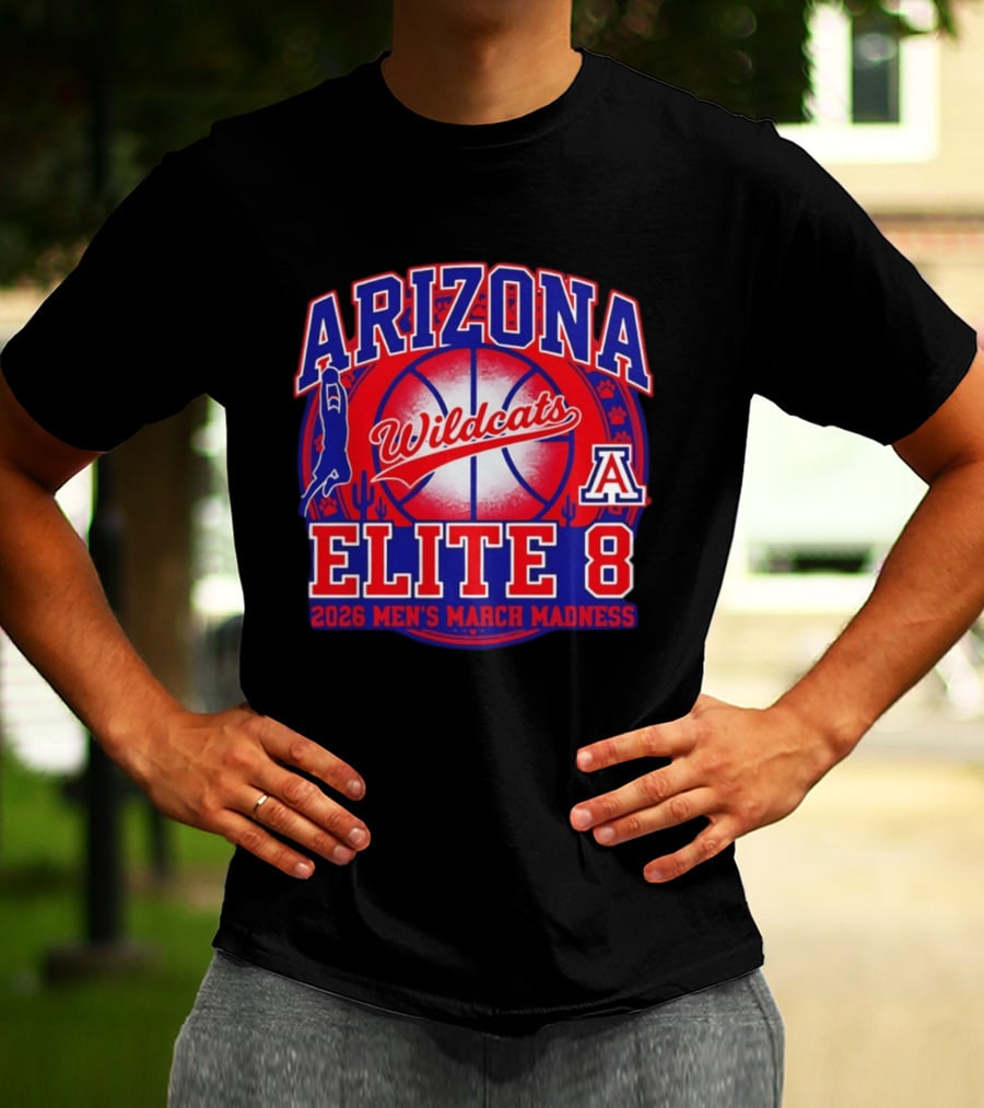 Arizona Wildcats Elite 8 2026 Men's March Madness Basketball T-Shirt