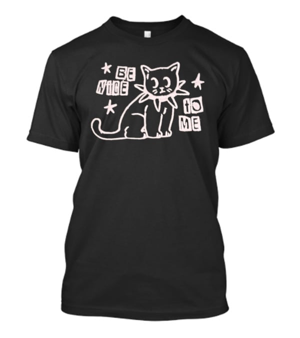 Be Nice To Me Cat Drawing With Stars T-Shirt