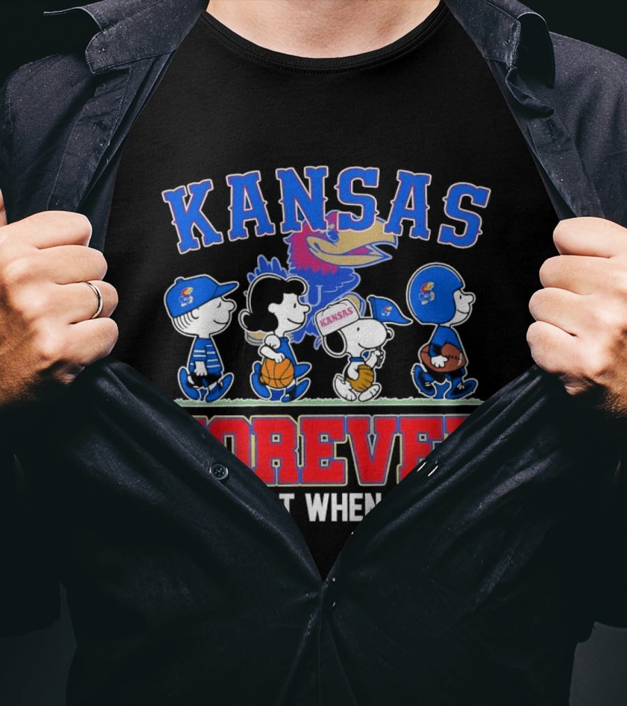 Kansas Jayhawks X Peanuts Abbey Road Forever Not Just When We Win T-Shirt