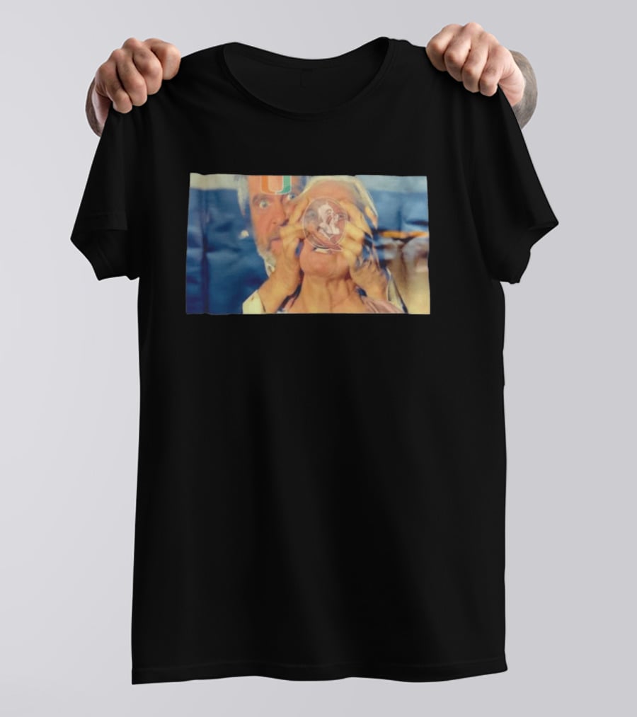 Miami Vs FSU Bird Box Meme Blindfold Movie Scene T-Shirt