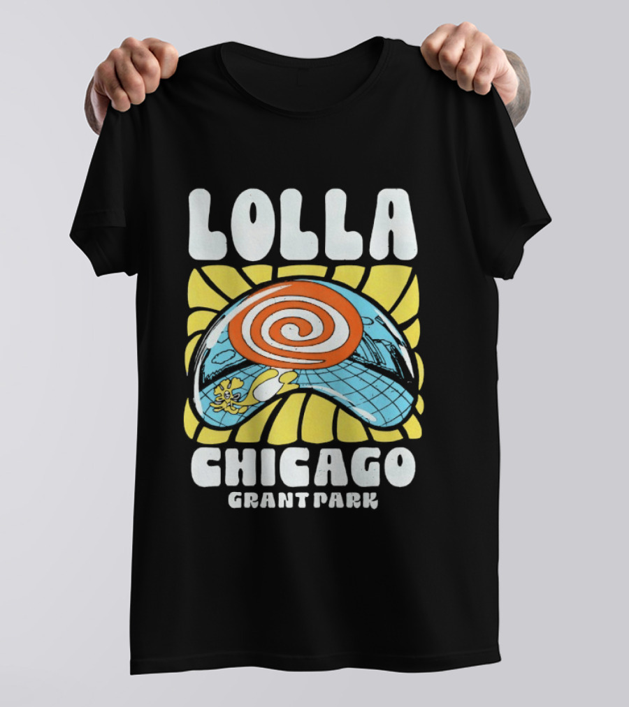 Lolla Chicago Grant Park Swirl Hat Summer Sunburst T-Shirt