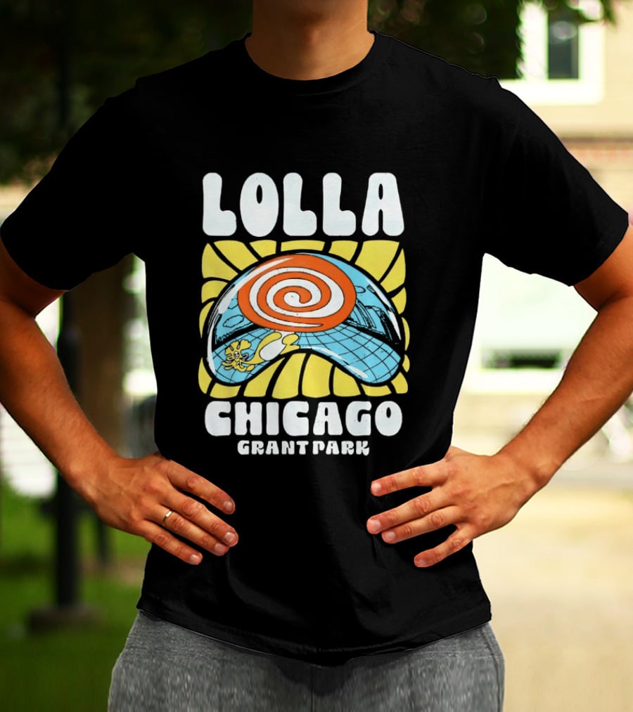 Lolla Chicago Grant Park Swirl Hat Summer Sunburst T-Shirt