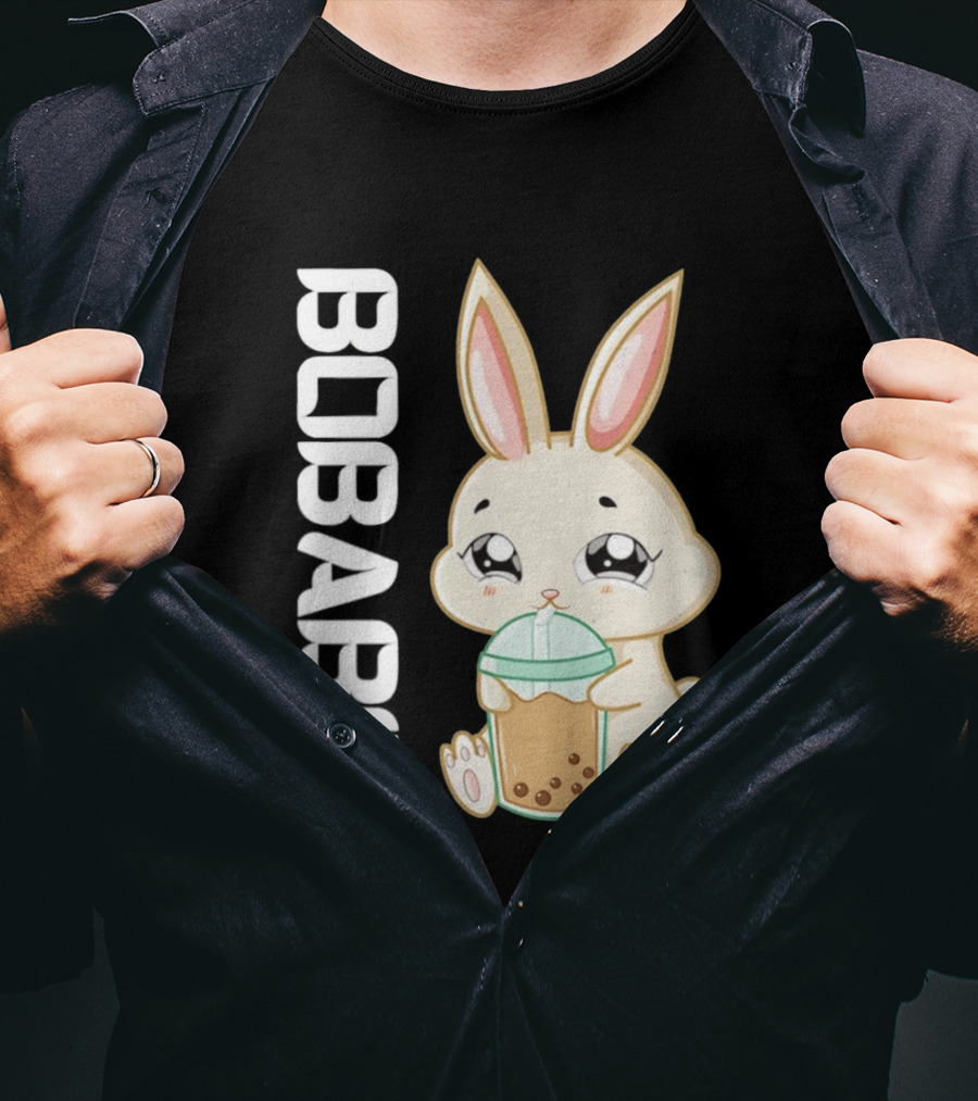 Bobabbit Cute Bunny Drinking Boba Tea T-Shirt
