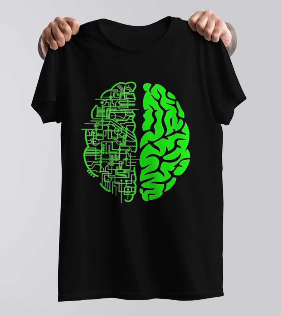 Mind Vs Machine Circuitry Brain Dual Personality T-Shirt