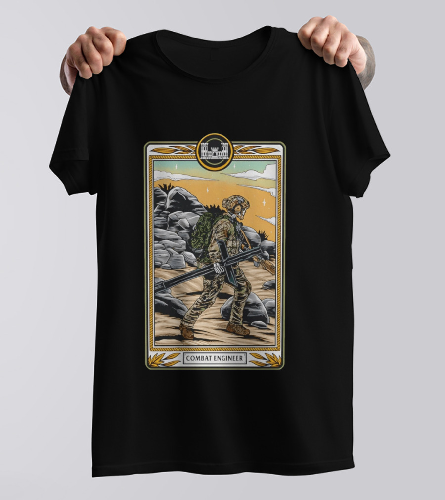 Combat Engineer Tactical Card Soldier With Gear T-Shirt