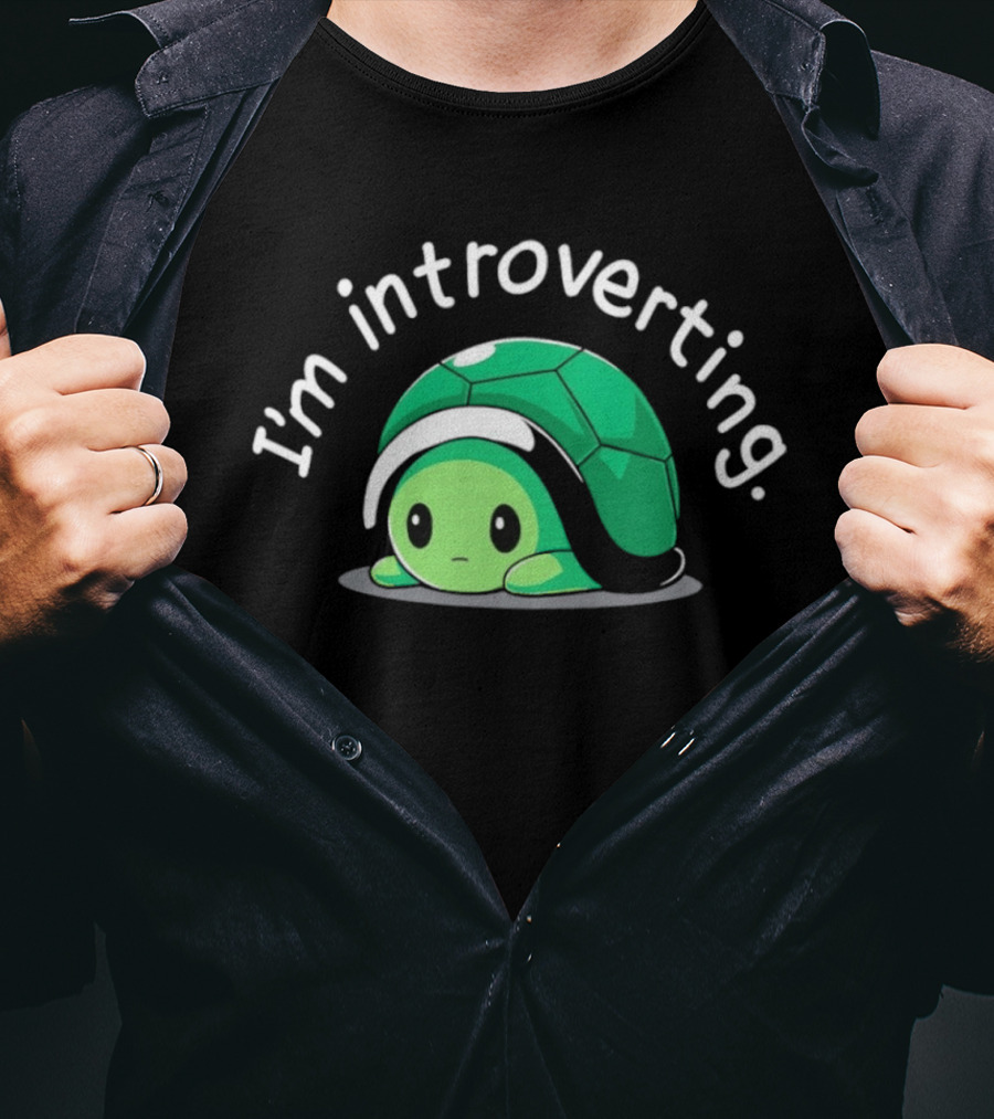 I'm Introverting Cute Green Turtle T-Shirt