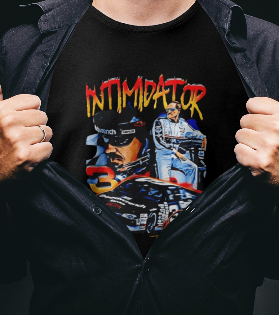 Dale Earnhardt Sr Intimidator NASCAR Racing Legend Number 3 Car Simpson Wrangler T-Shirt
