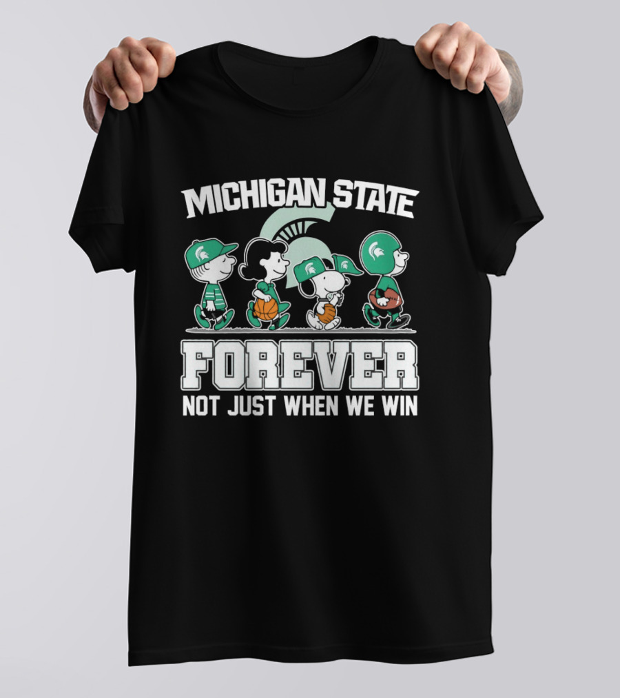 Michigan State Spartans Peanuts Abbey Road Forever Not Just When We Win T-Shirt