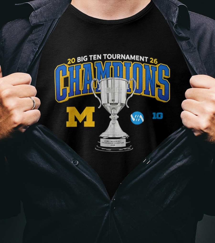 Michigan Wolverines 2026 Big Ten Tournament Champions Trophy T-Shirt