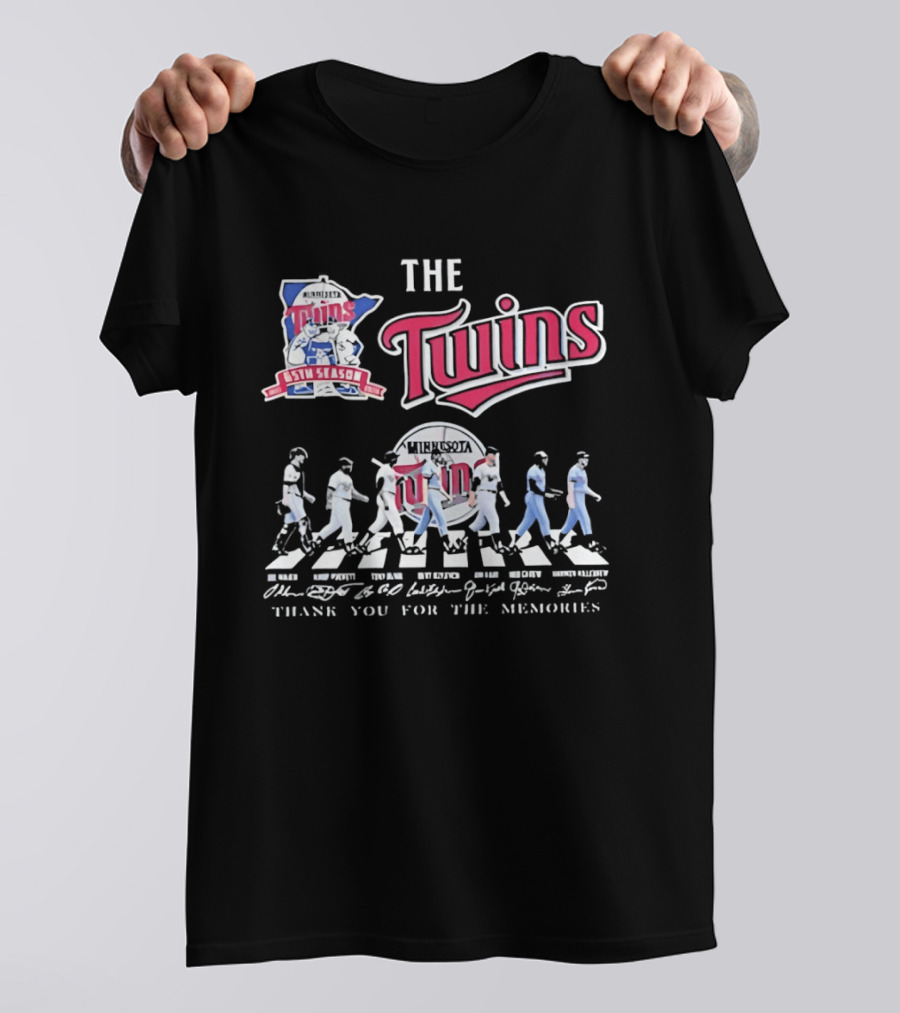 The Twins Minnesota 65th Season Thank You For The Memories Abbey Road Baseball Players T-Shirt