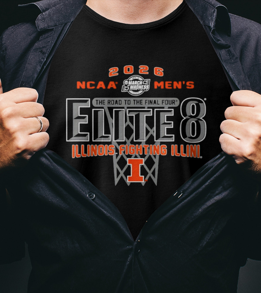 2026 NCAA Men's March Madness Elite 8 Illinois Fighting Illini Final Four Road T-Shirt