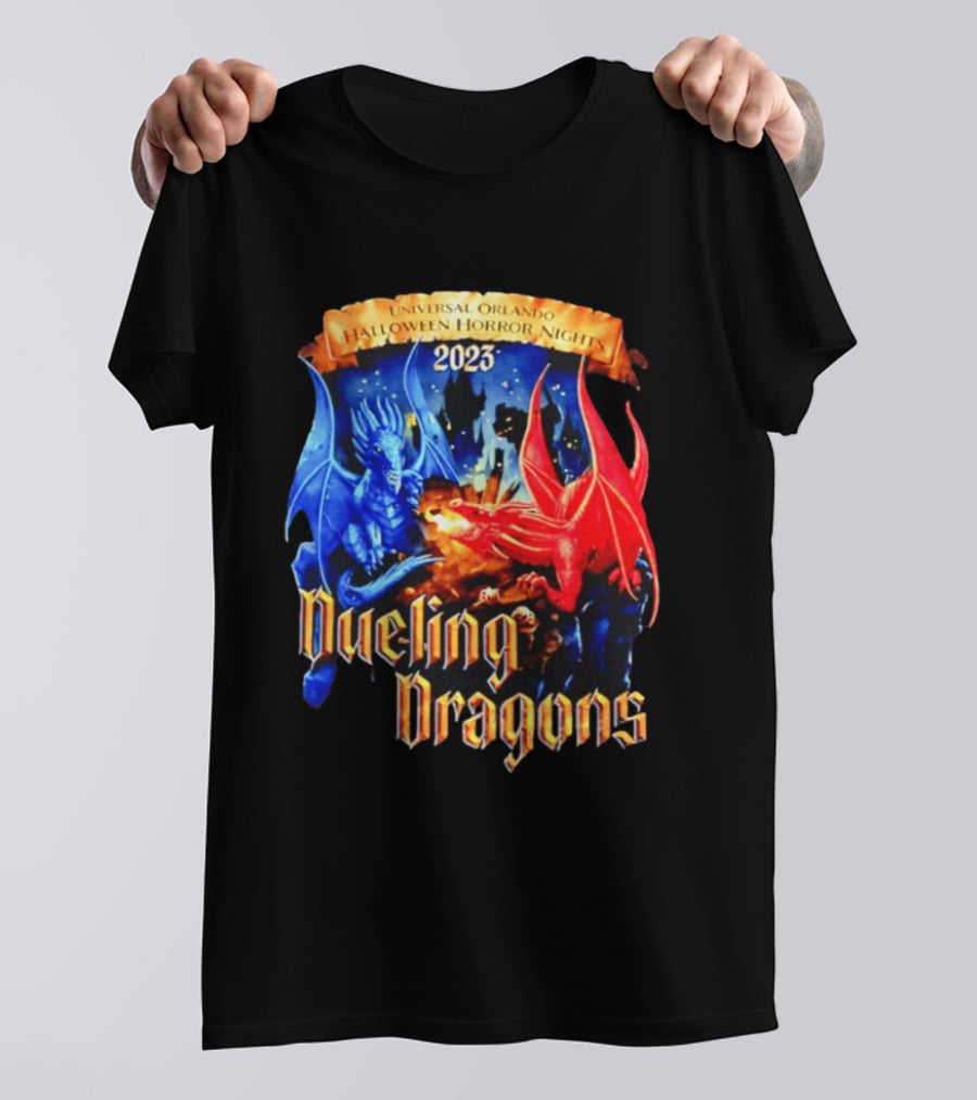 Universal Orlando Halloween Horror Nights 2023 Dueling Dragons T-Shirt