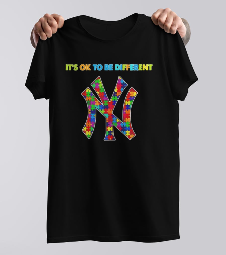 New York Yankees It's OK To Be Different Puzzle T-Shirt
