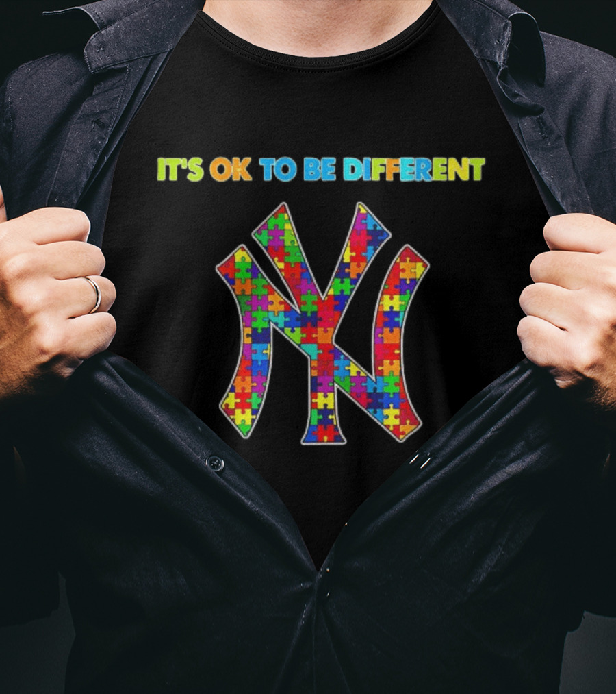 New York Yankees It's OK To Be Different Puzzle T-Shirt