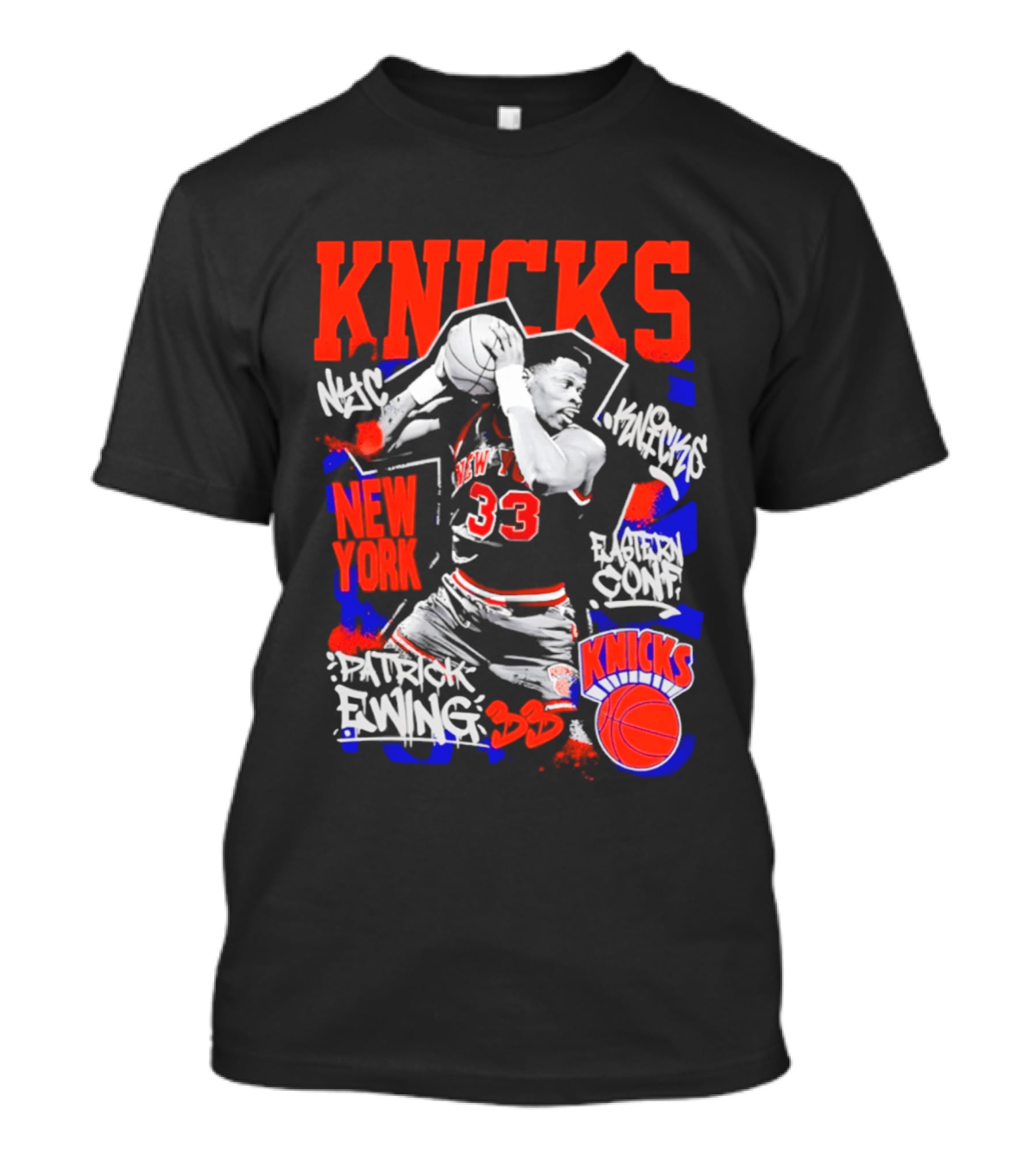 Patrick Ewing New York Knicks Iconic Dunk 33 Legends T-Shirt