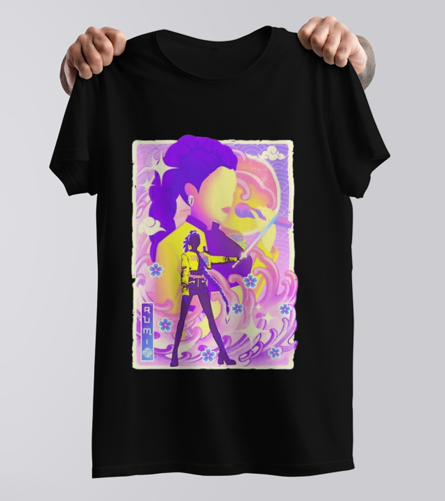 Rumi KPop Demon Hunters Musha E Floral Warrior T-Shirt