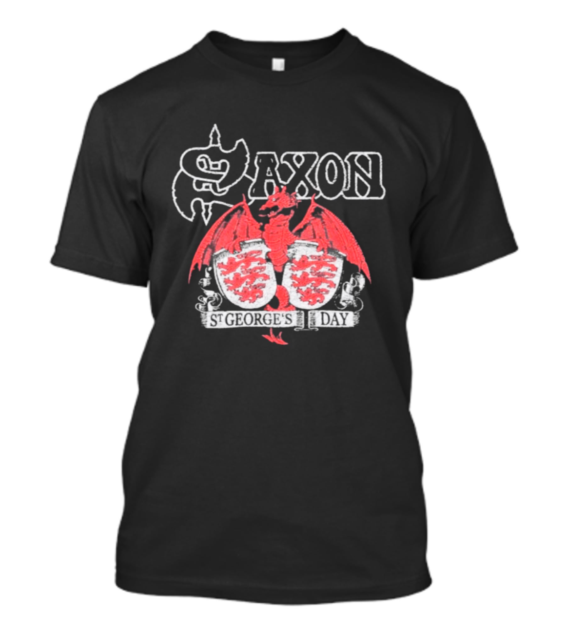 Saxon St George's Day Red Dragon Three Lions Crest T-Shirt