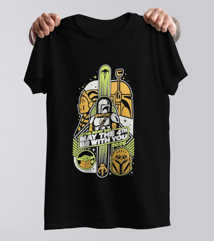 Star Wars Day May The 4th Be With You 2026 Yoda Boba Fett Celebration T-Shirt