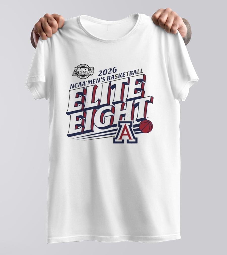 Arizona Wildcats 2026 NCAA Men's Basketball March Madness Elite Eight T-Shirt