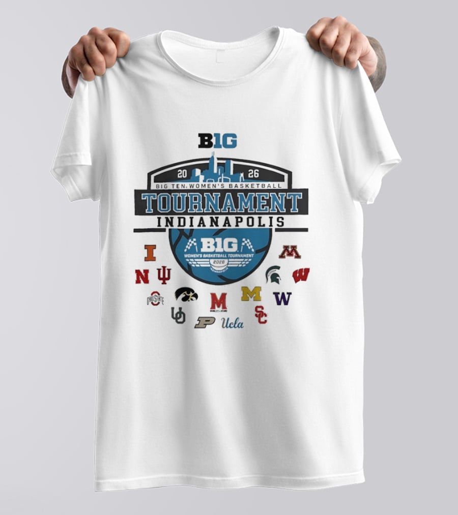 Big Ten 2026 Women's Basketball Tournament Indianapolis Team Logos T-Shirt