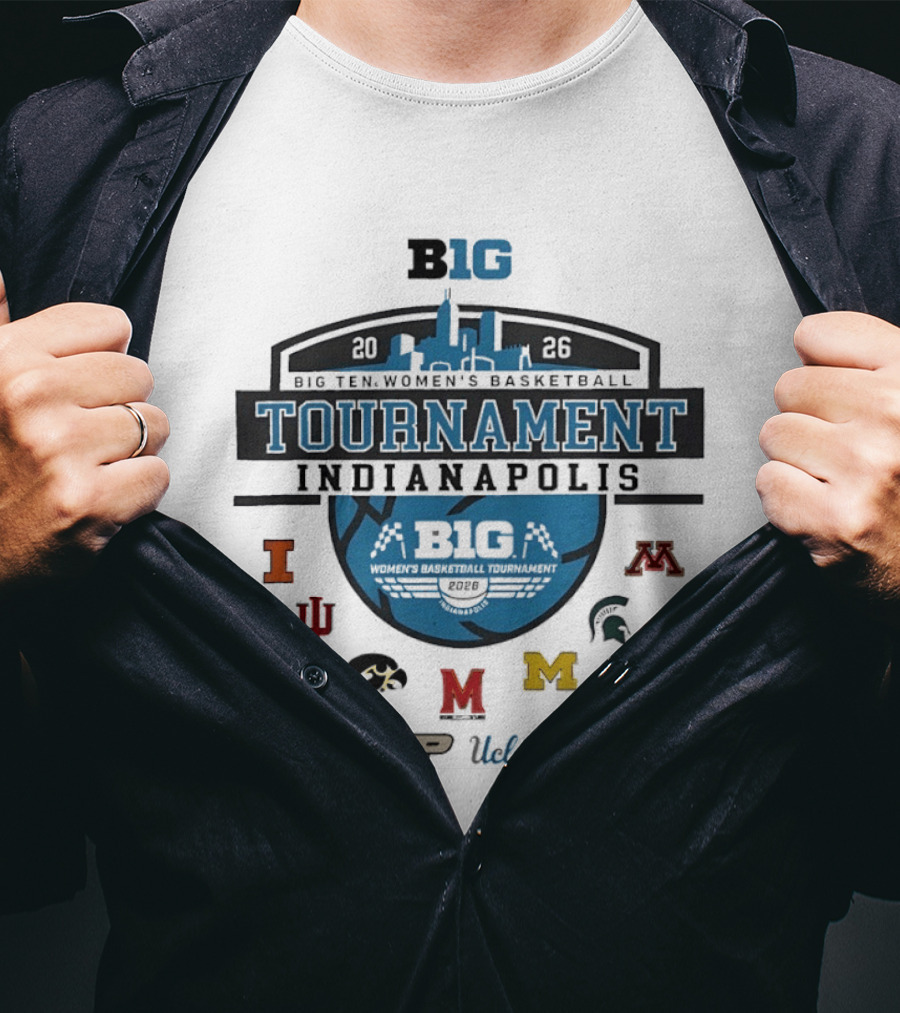 Big Ten 2026 Women's Basketball Tournament Indianapolis Team Logos T-Shirt