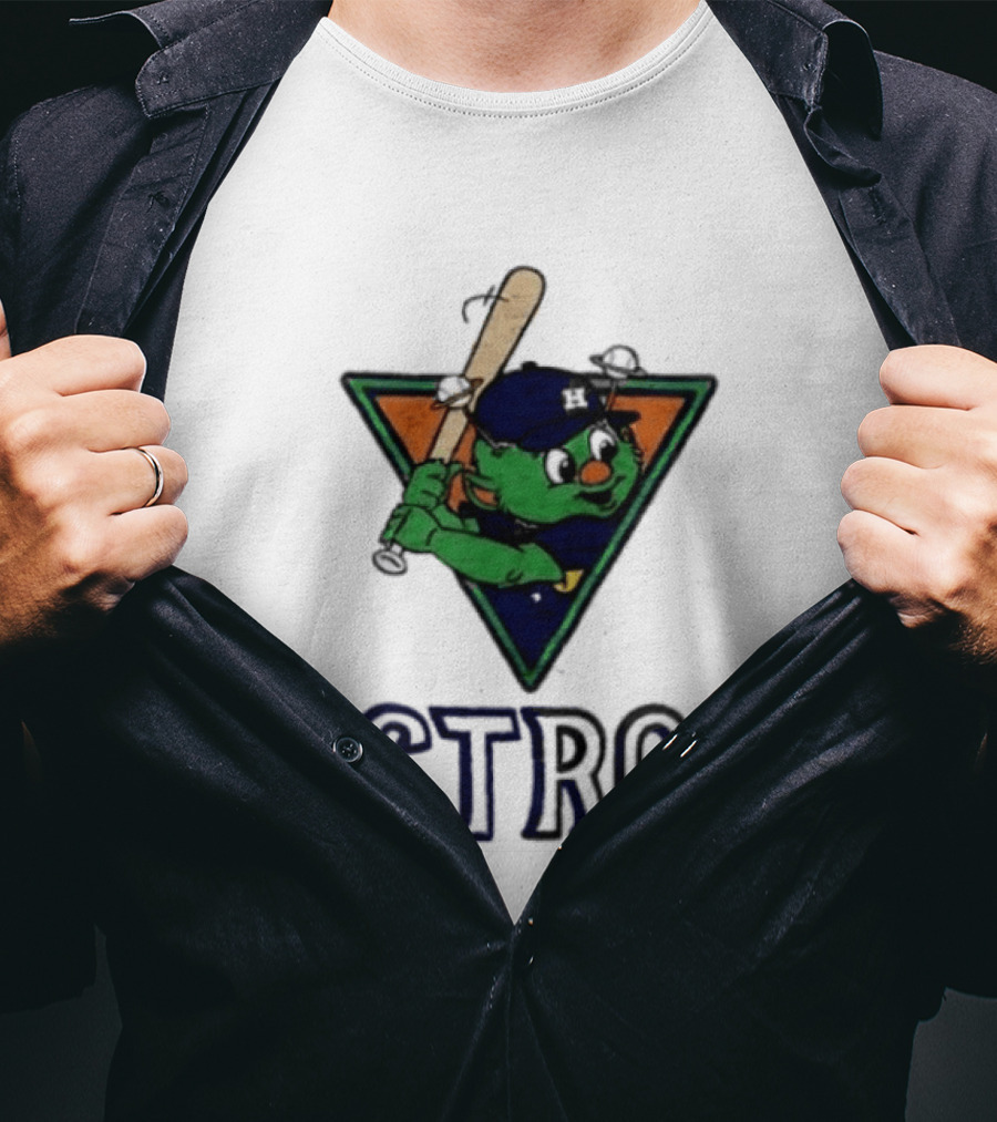Astros Orbit Baseball Character Triangular Backdrop Homage T-Shirt