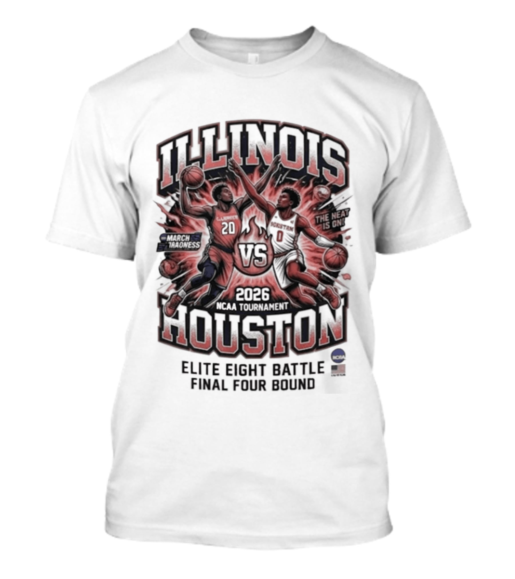 Illinois Houston NCAA Tournament 2026 Elite Eight Battle Final Four Round T-Shirt