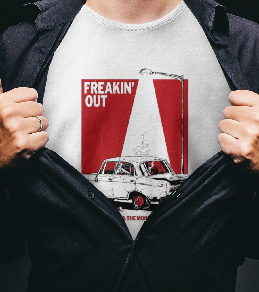 Dexter And The Moonrocks Freakin' Out Tour Car Under Red Light With Smoke T-Shirt