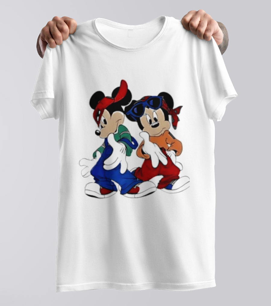 Mickey Minnie Mouse Hip Hop Style Outfits Vintage Look T-Shirt