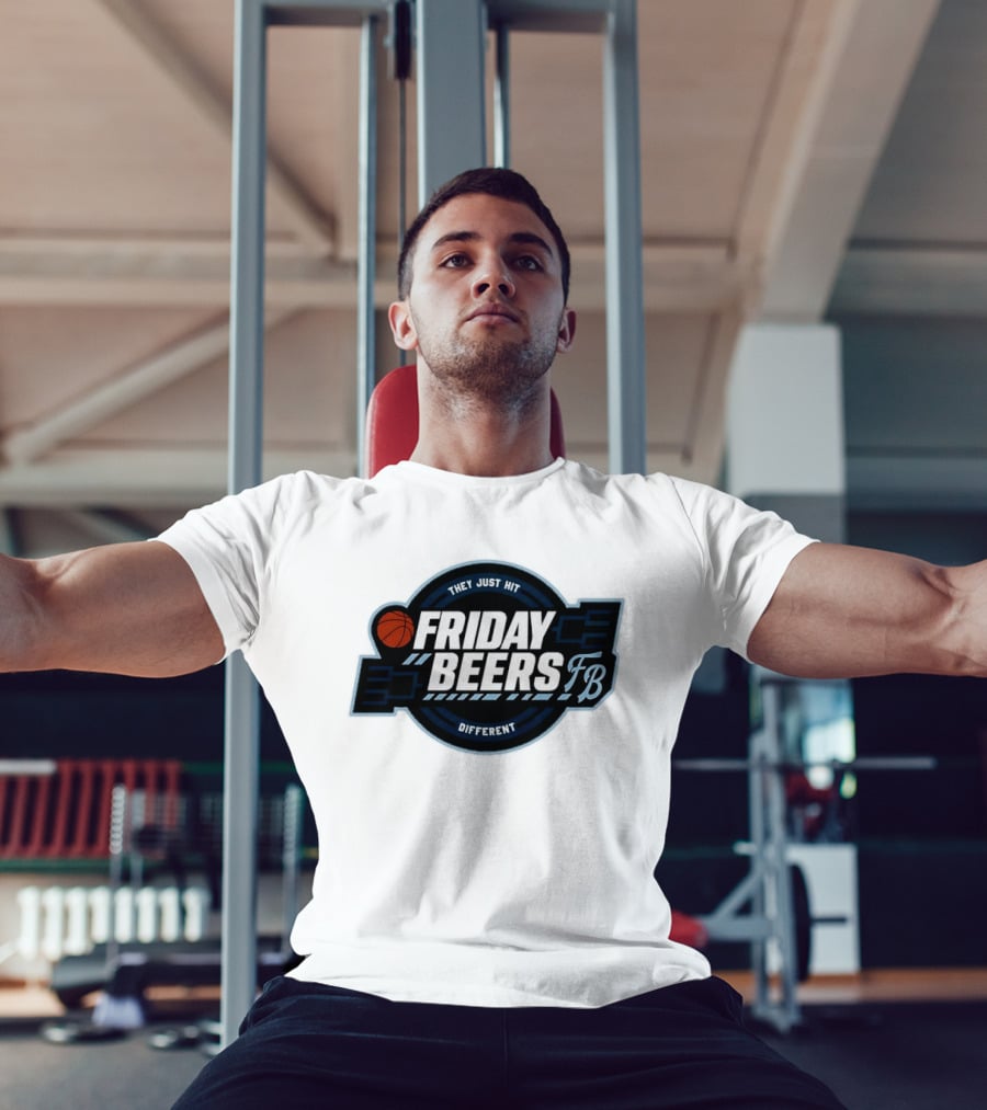 Friday Beers They Just Hit Different FB Tourney Basketball Bracket T-Shirt