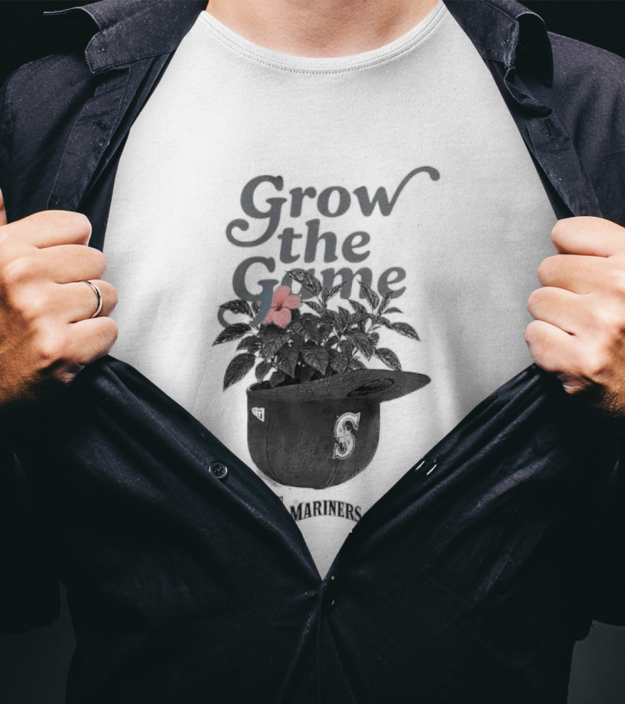 Seattle Mariners Grow The Game Embroidered Cap With Flower Detail T-Shirt