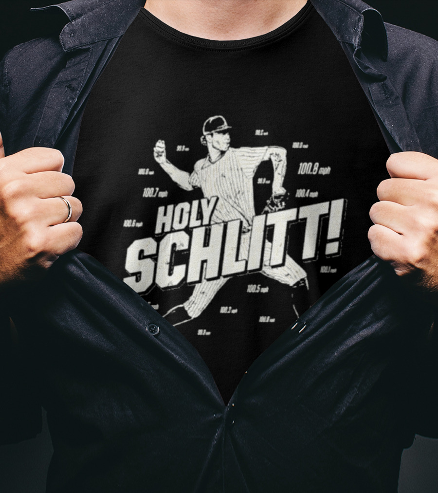 Holy Schlitt Cam Schlittler Yankees Pitching MLB Speed T-Shirt