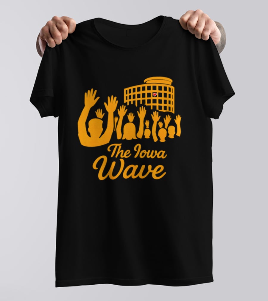 Iowa Hawkeyes The Iowa Wave Hospital Heart Gesture Iconic Fan Tradition T-Shirt