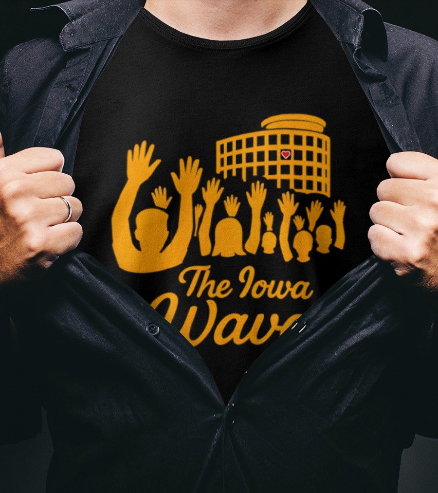 Iowa Hawkeyes The Iowa Wave Hospital Heart Gesture Iconic Fan Tradition T-Shirt