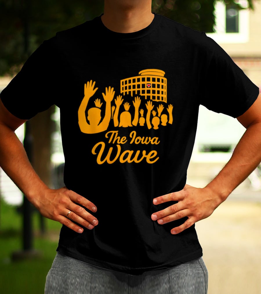 Iowa Hawkeyes The Iowa Wave Hospital Heart Gesture Iconic Fan Tradition T-Shirt