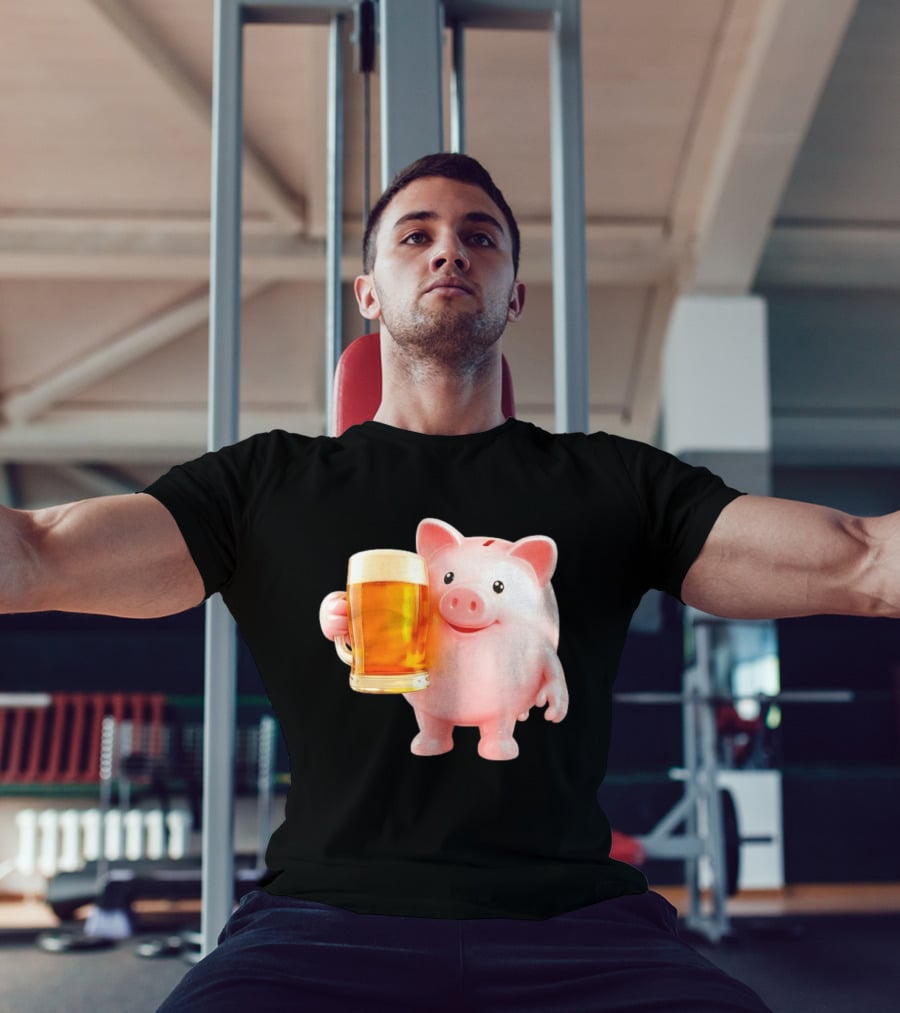 Piggy Bank With Beer Save Money Concept T-Shirt