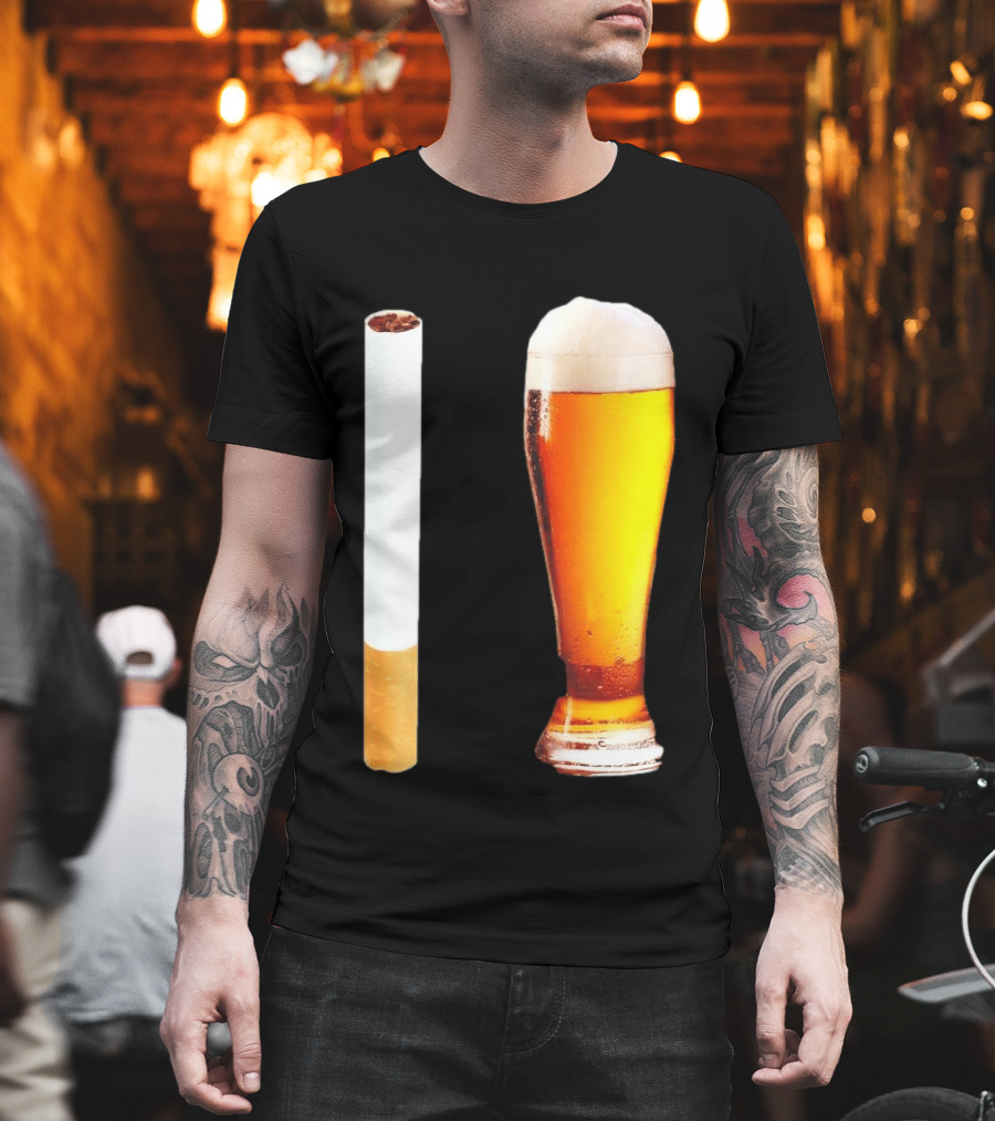 Cigarette And Beer Combo Classic Symbolic Pair T-Shirt