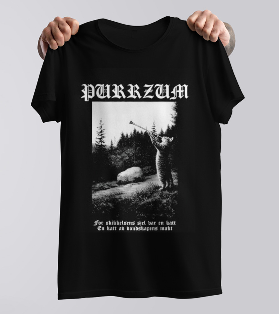 Purrzum Skikkelsens Sjel Var En Katt En Katt Av Vondskapens Makt Filosofem T-Shirt